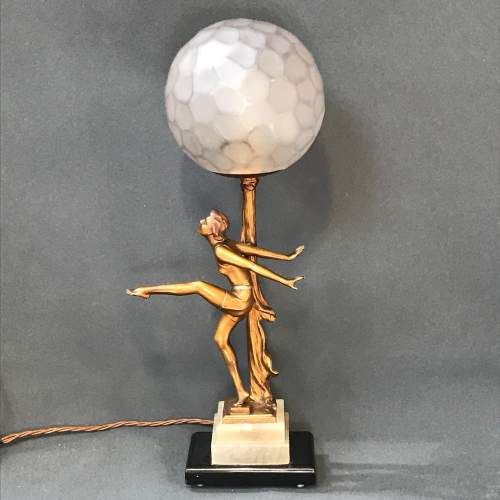Lorenzl Style Austrian Art Deco High Kick Dancer Lamp C.1930