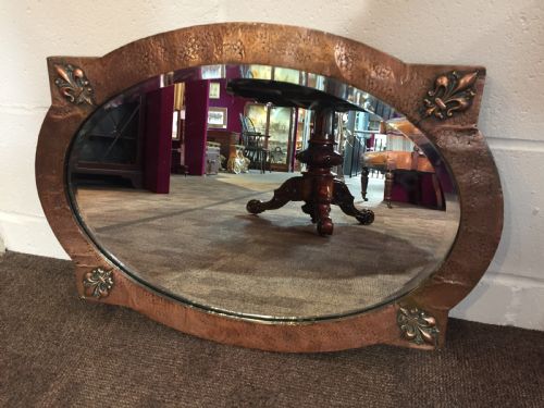Arts & Crafts Hammered Copper Mirror C.1910