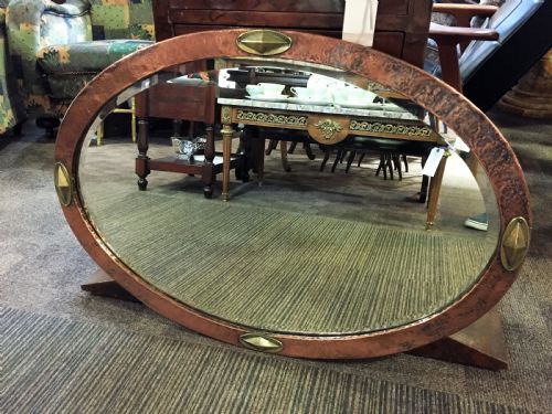 Arts & Crafts Hammered Copper Mirror C.1910