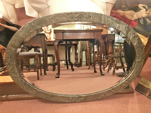 Arts & Crafts Hammered Pewter Mirror C.1910