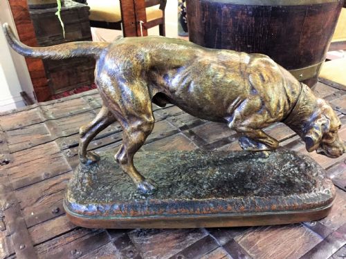 A De Gericke Large French Bronze Hunting Hound C.1880