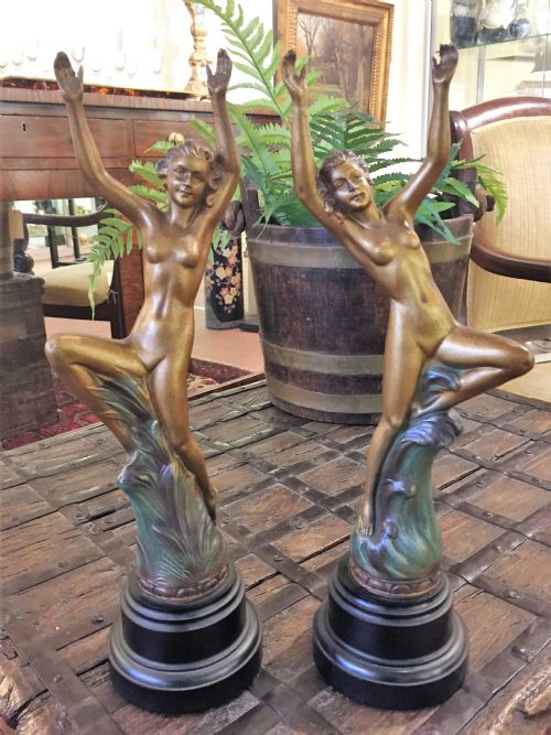 Pair of Art Deco Nude Female Dancers C.1930