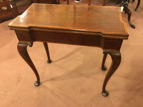Antique Mahogany Turn-over "Tea Table" Late 18th C George III Period
