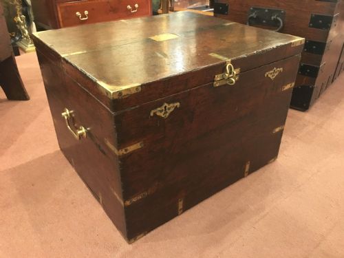 19th Century Brass Bound Oak Silver Chest