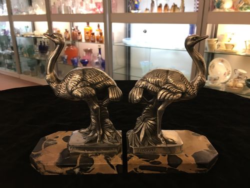 Art Deco Ostrich Bookends by Maurice Frecourt 1925