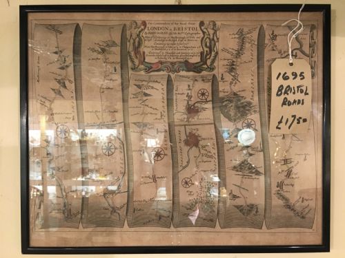Antique Map of Bristol Roads 1695