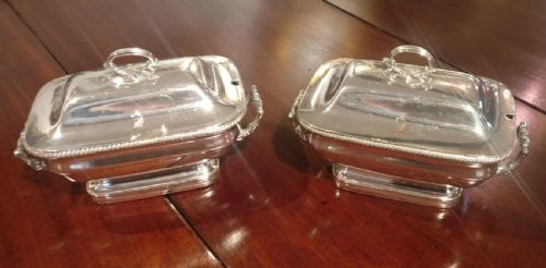 Pair of English Old Sheffield Plate Tureens C1800-1810