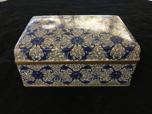 Japanese Cloisonne Wooden Lined Box Early 20th Century