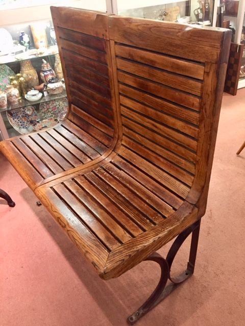 Pair of Early 20th Century Paris Metro Carriage Seats, C1930