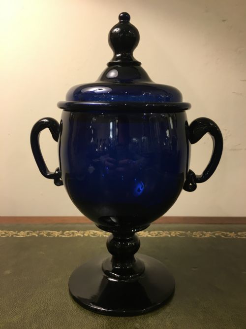 A Rare Bristol Blue, Lidded Bowl C1810