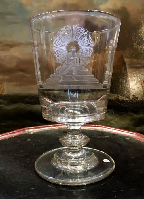 Large Bucket Shape Masonic Rummer C1810