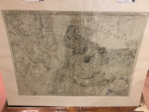 Antique Map of Harrow on the Hill, Jean Rocque C1757