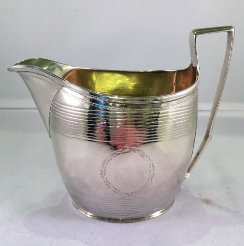 G.b (George Burrows?) George III Silver Cream Jug. Hallmarked London 1799