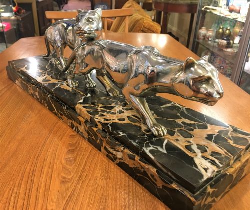 pair of french art deco panthers - CATEGORY: ANTIQUE MISCELLANEOUS - DATED 1920