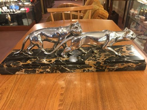 PAIR OF FRENCH ART DECO PANTHERS - ADDITIONAL PHOTO 1