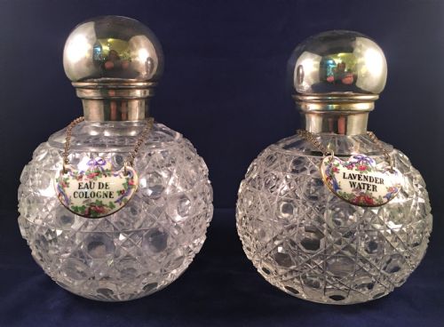 pair of cologne bottles c1900 - CATEGORY: ANTIQUE GLASS - DATED 1900