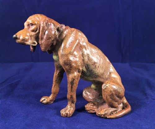 franz bergman bronze hound cold painted c191020 - CATEGORY: ANTIQUE METAL - DATED 1910