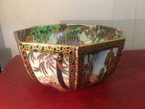 WEDGWOOD BOWL BY DAISY MAKEIGJONES 'POPLAR TREES' EARTHENWARE BLACK FAIRYLAND LUSTRE BOWL - ADDITIONAL PHOTO 2