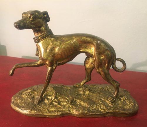 original bronze casting of a greyhoundwhippet c186080 - CATEGORY: ANTIQUE METAL - DATED 1880