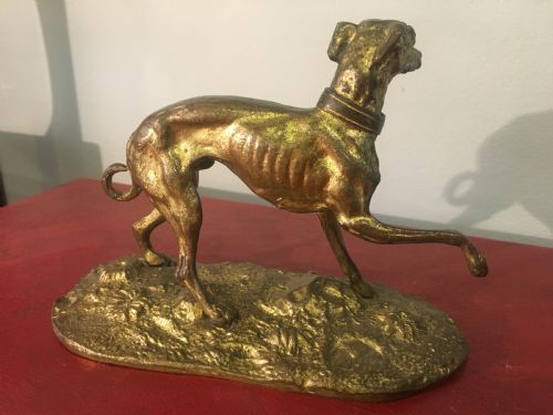 ORIGINAL BRONZE CASTING OF A GREYHOUNDWHIPPET C186080 - ADDITIONAL PHOTO 1