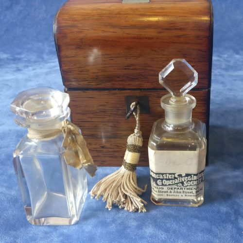 FRENCH ROSEWOOD PERFUME BOTTLE BOX C19TH - ADDITIONAL PHOTO 4