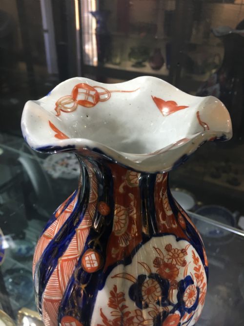 MEIJI PERIOD CHINESE FLUTD VASE WITH FLOWER BASKET MOTIF C19TH - ADDITIONAL PHOTO 2