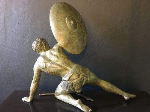 JEAN DE RONCOURT ORIGINAL FRENCH ART DECO MALE HUNTER FIGURE SIGNED C192030 - ADDITIONAL PHOTO 3