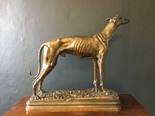 ALFRED DUBUCAND SIGNED FRENCH GREYHOUND STUDY COLD CAST BRONZE C19TH - ADDITIONAL PHOTO 5