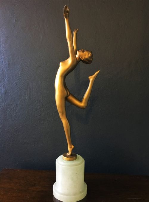 joseph lorenzl 18921950 austrian art deco nude female dancer - CATEGORY: ANTIQUE SCULPTURES - DATED 1920