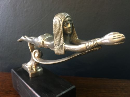 RARE FRENCH BRONZE CAR MASCOT OF AN EGYPTIAN SWIMMER 1920S - ADDITIONAL PHOTO 6