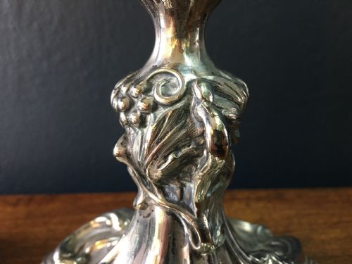 ELKINGTON CO PAIR OF SILVER PLATE CANDLESTICKS C1850 - ADDITIONAL PHOTO 4