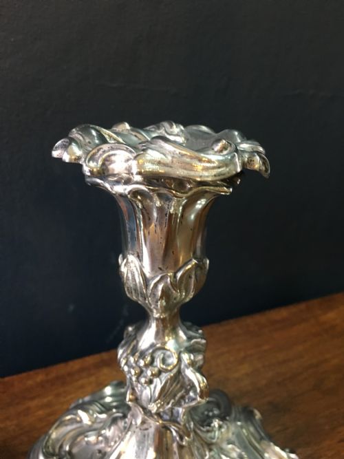 ELKINGTON CO PAIR OF SILVER PLATE CANDLESTICKS C1850 - ADDITIONAL PHOTO 6