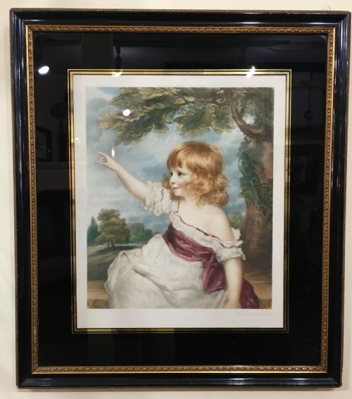 sydney e wilson mezzotint in colour of girl blind stampsigned early c20th - CATEGORY: ANTIQUE ART - DATED 1920