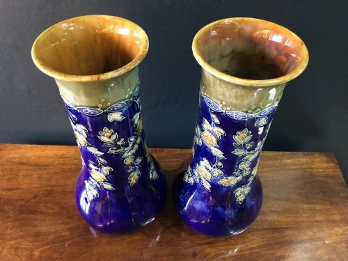 PAIR OF ROYAL DOULTON VASES MAKERS MARK EB C19221927 - ADDITIONAL PHOTO 1