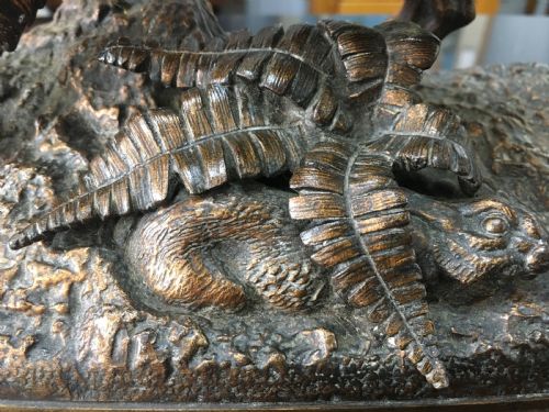 JULES MOIGNIEZ SIGNED BRONZE SETTERHUNTING DOG C1880 - ADDITIONAL PHOTO 3