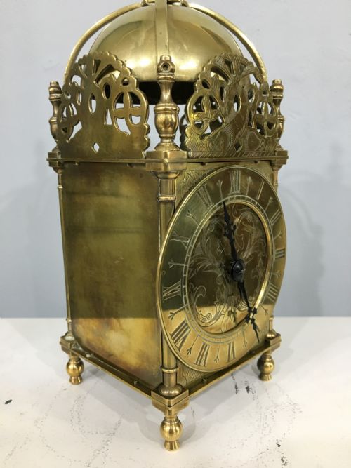8 DAY LANTERN CLOCK WITH FRENCH CARRIAGE CLOCK MOVEMENT FULLY SERVICED 12MTH GUARANTEE - ADDITIONAL PHOTO 3