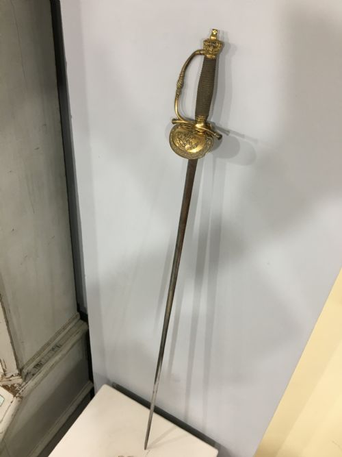 british army officers sword double edged blade william iv markings royal coronet cypher c1830 - CATEGORY: ANTIQUE MISCELLANEOUS - DATED 1800