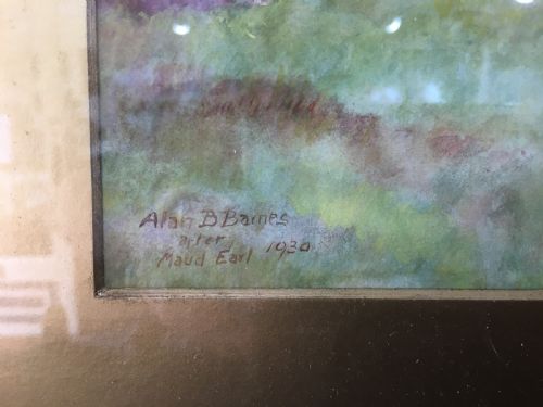 A B BARNES SIGNED PAIR OF ORIGINAL WATERCOLOURS OF HUNTING DOGS 1930 - ADDITIONAL PHOTO 3