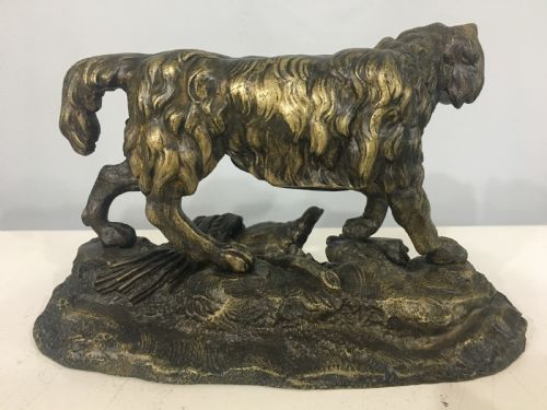 ORIGINAL BRONZE CASTING OF A HUNTING DOG C19TH - ADDITIONAL PHOTO 2