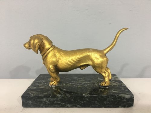 FRENCHGERMAN GILT BRONZE DACHSHUND C1880 - ADDITIONAL PHOTO 1