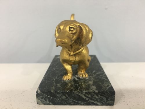 FRENCHGERMAN GILT BRONZE DACHSHUND C1880 - ADDITIONAL PHOTO 2