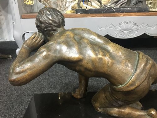 BRONZE RONCOURT FIGURE OF POISED MAN C1930 - ADDITIONAL PHOTO 3