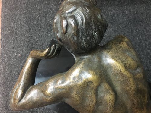 BRONZE RONCOURT FIGURE OF POISED MAN C1930 - ADDITIONAL PHOTO 5