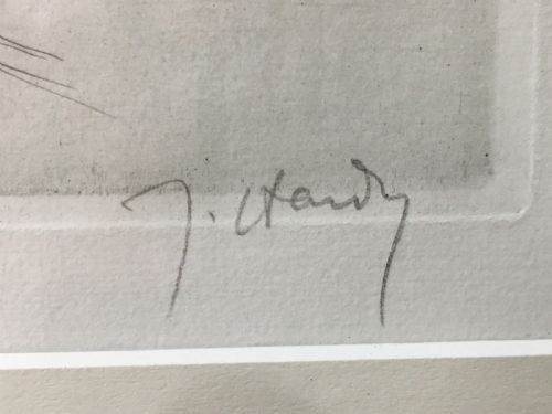 JEAN HARDY PATIENCE ART DECO ORIGINAL PENCIL SIGNED ETCHING C1925 - ADDITIONAL PHOTO 4