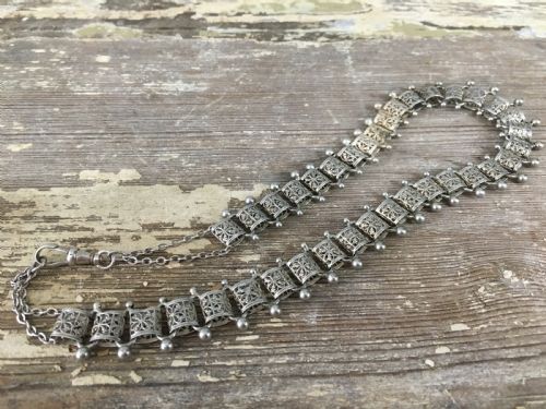 VICTORIAN STERLING SILVER COLLAR NECKLACE - ADDITIONAL PHOTO 2