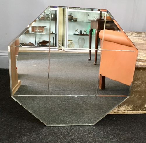 ORIGINAL ART DECO MIRROR WITH WOODEN BACK C 1920 30 - ADDITIONAL PHOTO 1