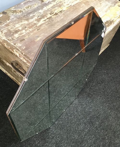 ORIGINAL ART DECO MIRROR WITH WOODEN BACK C 1920 30 - ADDITIONAL PHOTO 3