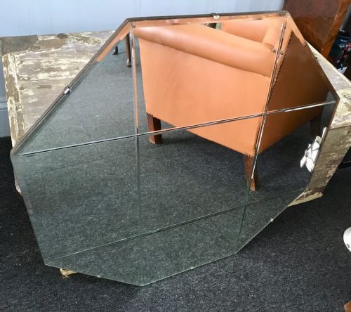 ORIGINAL ART DECO MIRROR WITH WOODEN BACK C 1920 30 - ADDITIONAL PHOTO 4