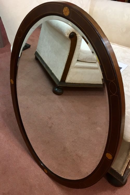 EDWARDIAN MIRROR WITH MAHOGANY FRAME C 1910 - ADDITIONAL PHOTO 3