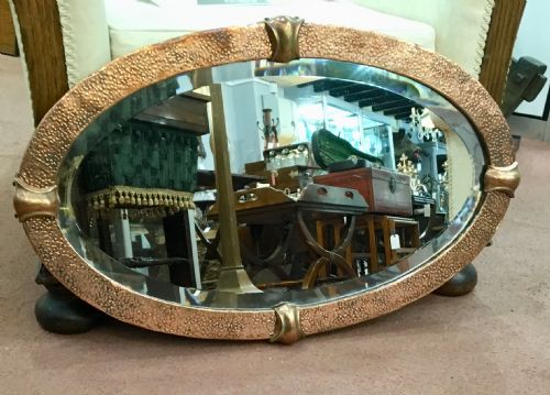 arts crafts copper mirror c 1900 10 - CATEGORY: ANTIQUE MIRRORS - DATED 1900